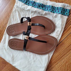 Tory Burch Black Patent leather sandals